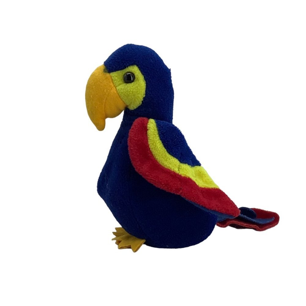 Vtg 24K Company Beanie Boppers Gabby the Parrot Bird Bead Filled Plush Animal 7"